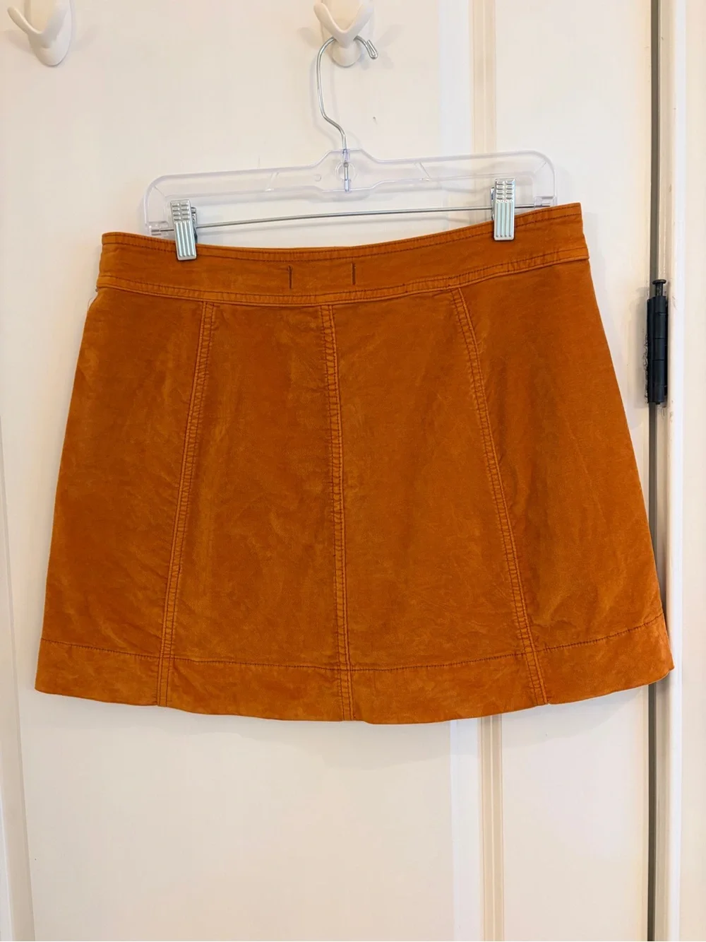Madewell Rust Crushed Velvet Velour A-Line Mini Skirt Size 8